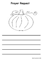 Pumpkin Prayer Request  Sheet 